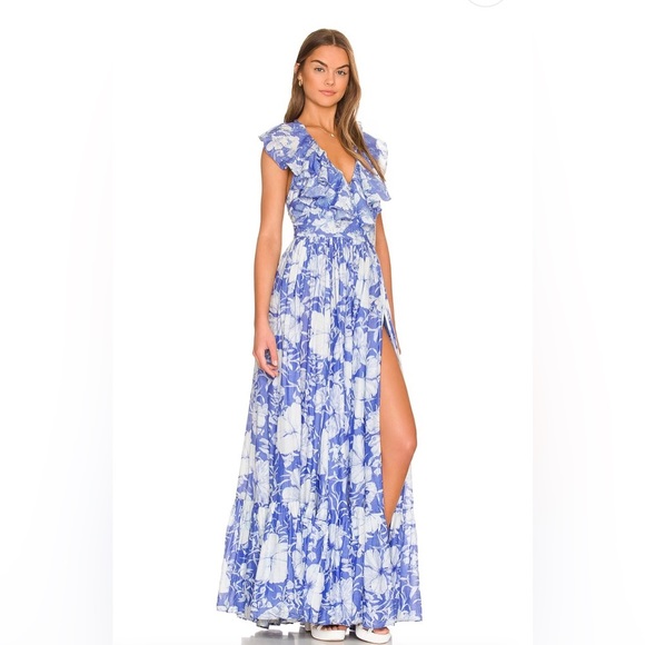 *Worn once* LoveShackFancy Marinette Dress in Salty Sea Blue & White, Size 8 - Picture 2 of 8